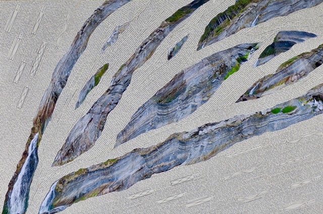"Short Sand Waterfall" - Collage by Vashon Artist John Schuh