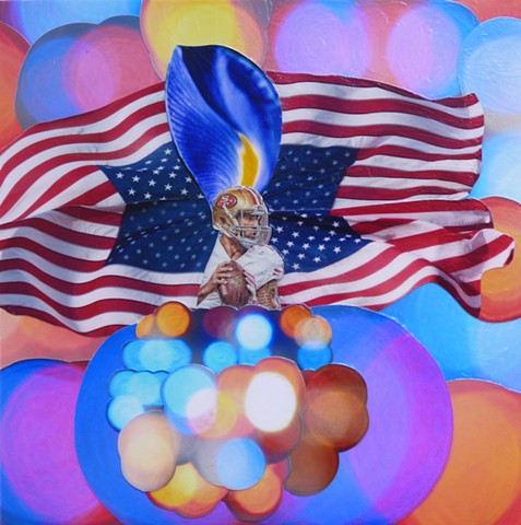 "Kaepernick" - Collage by Vashon artist John Schuh.