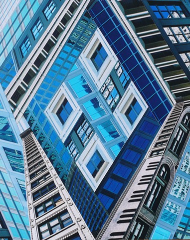 "Blue Windows" - Photo Collage by Vashon artist John Schuh.