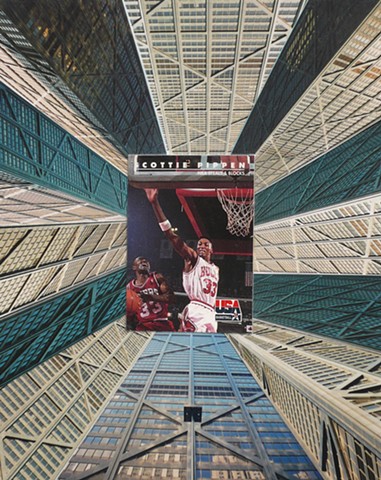 "Scottie Pippen" - Collage by Vashon artist John Schuh.