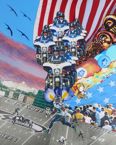"Doug Baldwin's Dream" - Collage by Vashon Artist John Schuh.