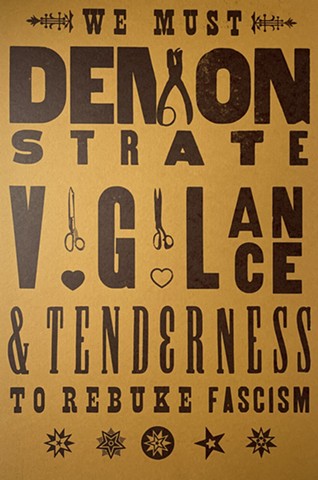 Letterpress poster on wheat colored paper 