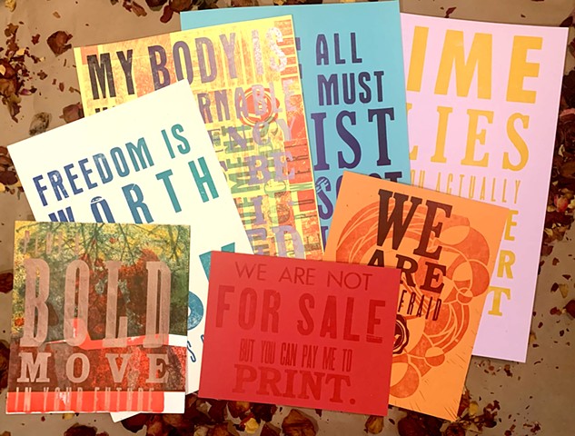 Letterpress protest poster bundle (7 total)