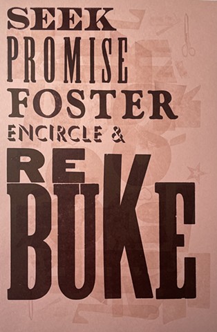 Letterpress poster on pink paper 