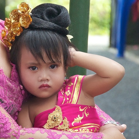 child at wedding in Bali
