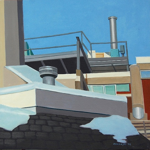 oil painting of NYSCC at Alfred University School of Art & Design building, Harder Hall
