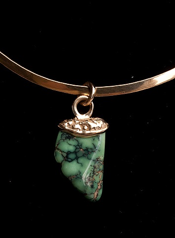 036 Turquois and Gold  Pendant