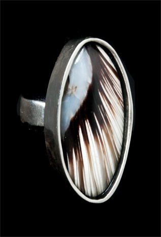 049 Sterling Silver and Shell Ring 
