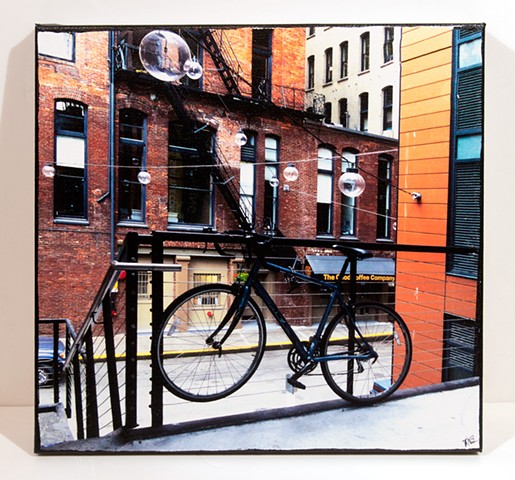 Image Transfer on Canvas; The Bicycle