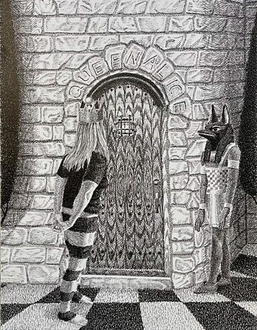 "Queen Alice Stands In Front Of A Door, Which Asks Her Nothing” 