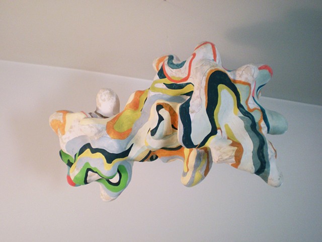 Cloud acrylic and gouache on mixed media20" x 12" x 12" 