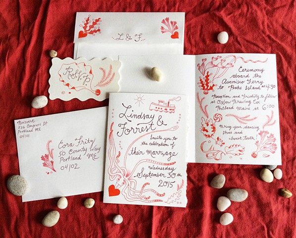Wedding Invitations (for Field Floral Studios; published in Junebug Weddings)