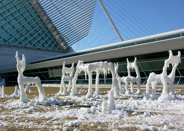 Snow Furniture Dancing at Milwaukee Art Museum
