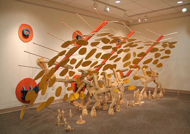 Image of A Skittish Crossing an installation by Matthew Stemler at Waynesburg University's Benedum Fine Arts Gallery
