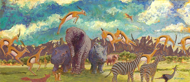 Matt Stemler's painting of gazelles on the go