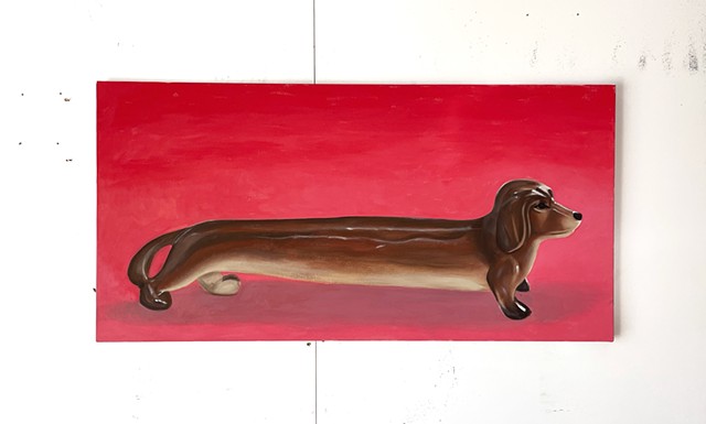 Sausage dog artwork contemporary emerging artist australian artist 