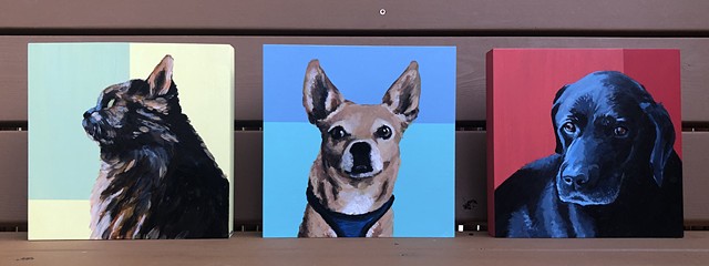 Pet Portraits, acrylic