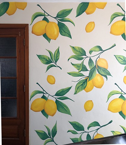 Close-up Lemon wall, Acrylic