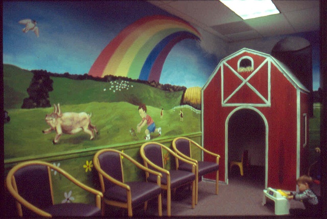 waiting room mural paint by the design deli