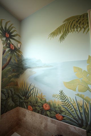 Sea-scape mural.