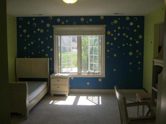 children's room hanging balls golden thread paint by the design deli