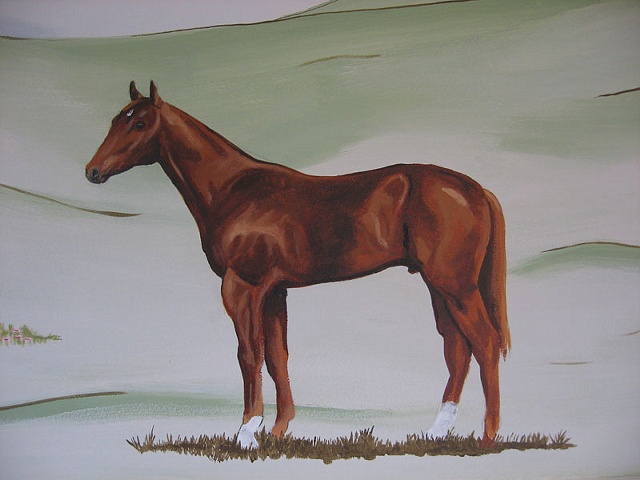 detail horse painting by the design deli