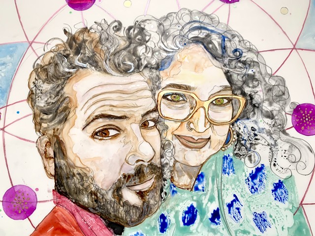 watercolor portraits made during the pandemic 2020- on going 