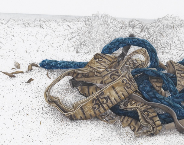 Detail from: 
Blue Rope with Measuring Tape and Seaweed
