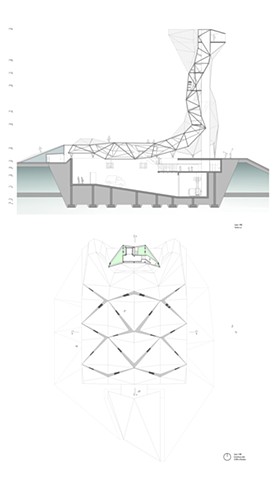 Upper Floor Plan, Longitudinal Section