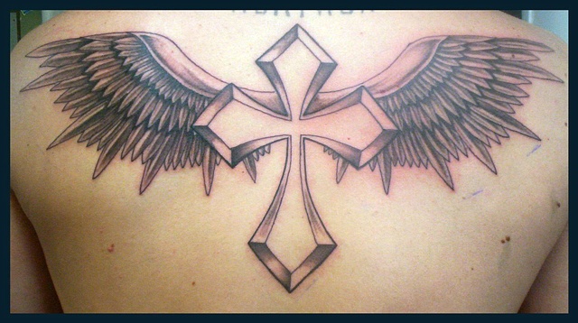 Cross with wings