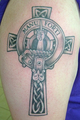 Scottish clan badge and celtic cross