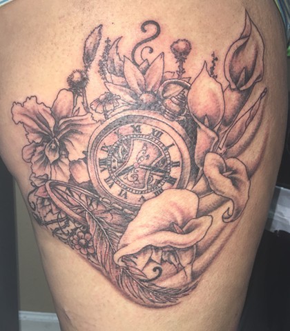 Flowers and pocketwatch