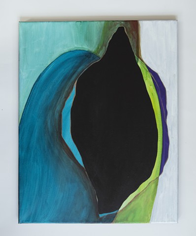 Untitled (blue and green yoni)
