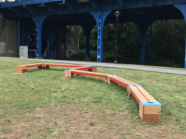 Big Dipper Bench on view in Starlight Park, Bronx from June 30, 2018-June 30, 2019