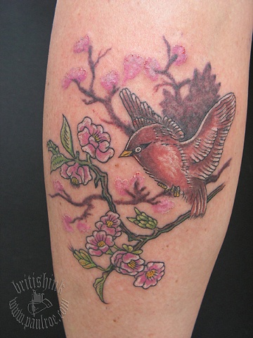 Sparrow and Cherry Blossom 