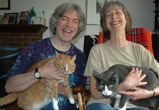 Sam and Kathy and their cats
