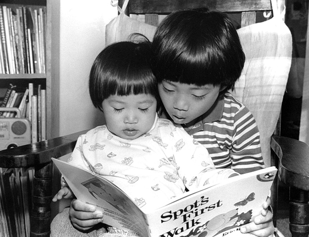 Brothers reading