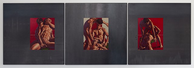 Cadmium Triptych (Seven Figures Under Tension)