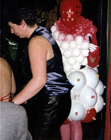 Ball Woman
with marshmallows & tongs for feeding audience