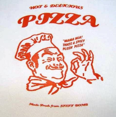 Anchovy, Shrimp, and Broccoli Pizza With Hand Sewn, SIlkscreened Pizza Box