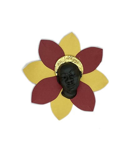 Detail of Profiling, Flower - Black Man with halo
