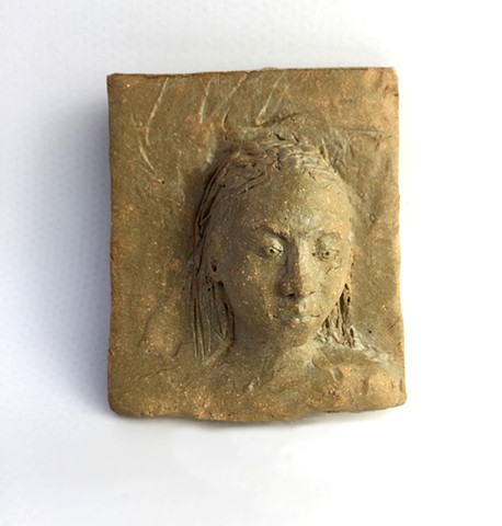 Young girl - Buff clay tile - People I'd like to meet