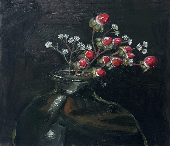 Winter Berries and Babies Breath