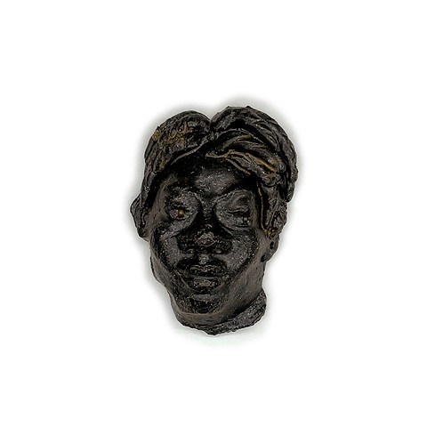 Female bronze Glaze Black Mountain clay 10, Ready to hang and Signed on the back. low relief, miniature clay fired sculpture. 