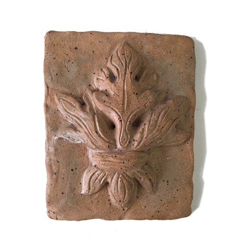 ceramic, acanthus leaves, Fleur-de-lis, Katrina J Murray