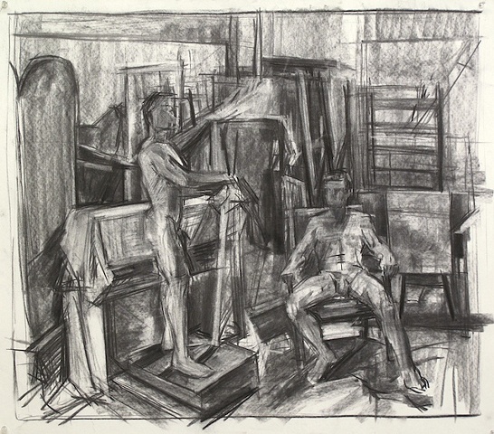 two figures in interior