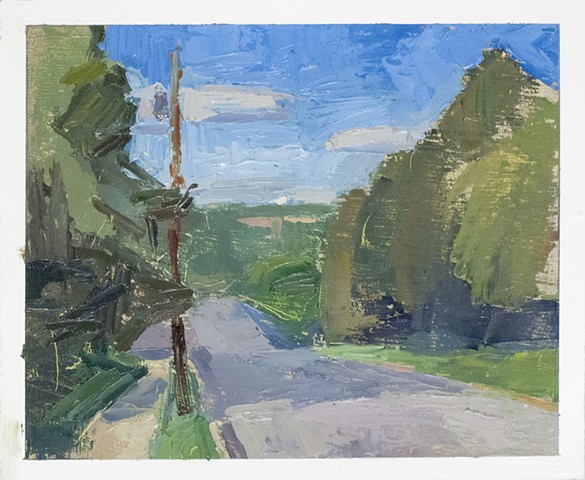 Hanover St., West Oil on Paper 12 x 15 2017
