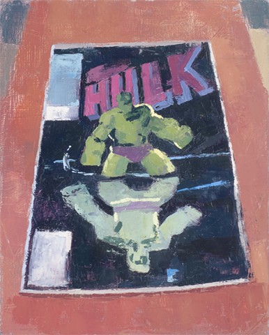 Wrapped in Plastic (Hulk #297) Oil on Canvas 20 x 16 2017