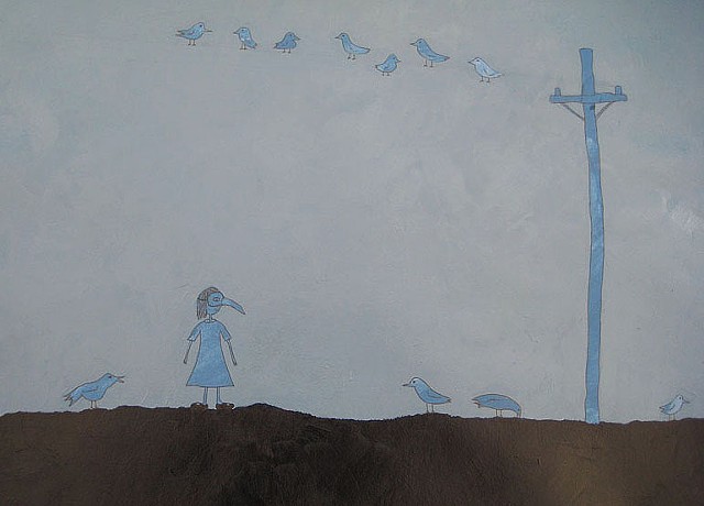 Shauna Oddleifson, Crow Mask (Animal Dreams), mixed media on paper
