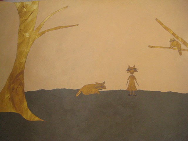 Shauna Oddleifson, Raccoon Mask (Animal Dreams), mixed media on paper